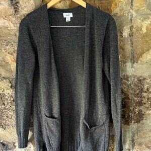 Old Navy Charcoal Gray Open-Front Pocket Cardigan